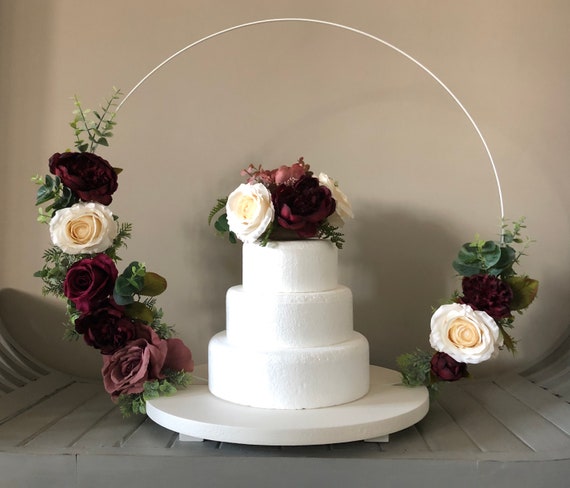 On Trend Wooden Wedding Cake Base Stand Hoop A Complete Set Etsy