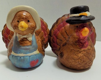 Vintage Ceramic Turkeys Salt & Pepper Shakers