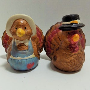 Vintage Ceramic Turkeys Salt & Pepper Shakers
