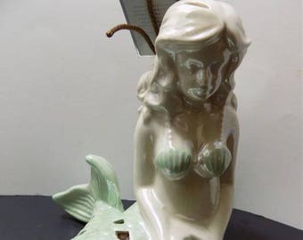 NEW Ceramic Figurine Little Mermaid GC Naturals Potpourri Sachet Holder Home Decor Nautical Mythical Ocean Fish