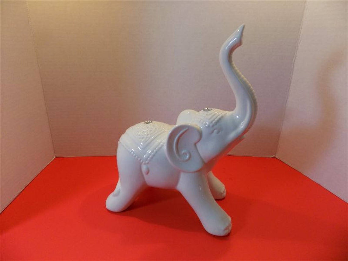 NEW Ceramic Good Luck Elephant Figurine Zen Asian Hindu Home Etsy