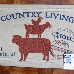 New MOHAWK Cushioned Rubber Door Mat (18&quot; x 30&quot;) Country Living Recycled Rubber