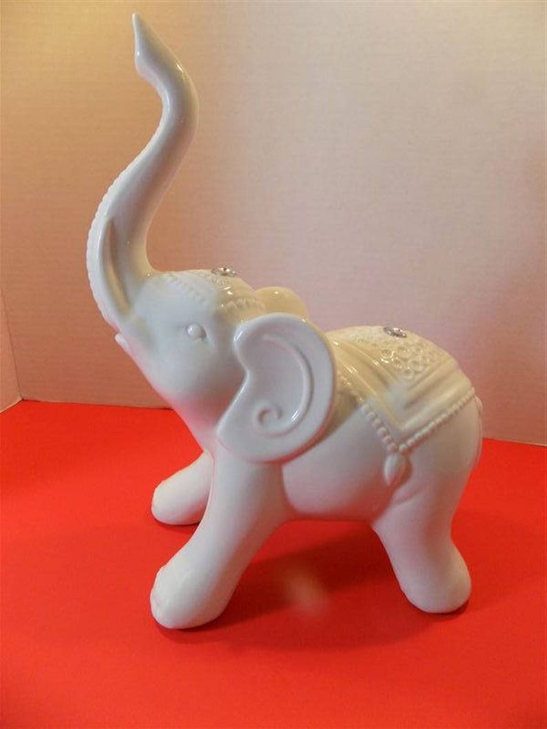 NEW Ceramic Good Luck Elephant Figurine Zen Asian Hindu Home Etsy