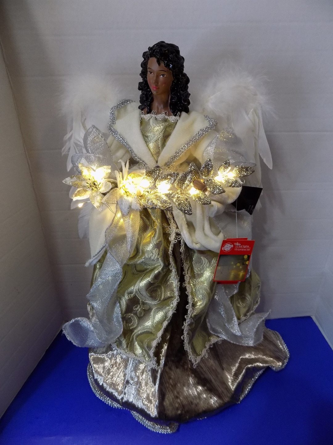 NEW Christmas Black African American Large Angel LED Battery Tree
