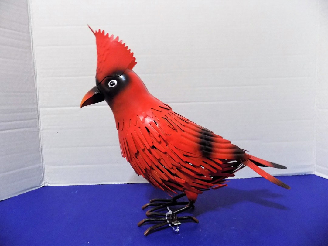 New Metal Red Cardinal Figurine Sculpture Christmas Decorations Birds ...