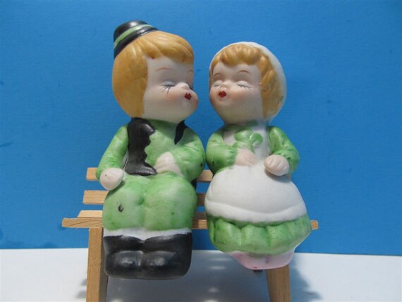 Vintage Ceramic Dutch Boy Girl Kids Bench Salt and Pepper - Etsy