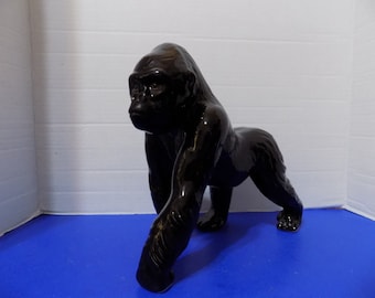 NEW Silverback Gorilla Monkey Statue Figurine Apes Chimps Ceramic