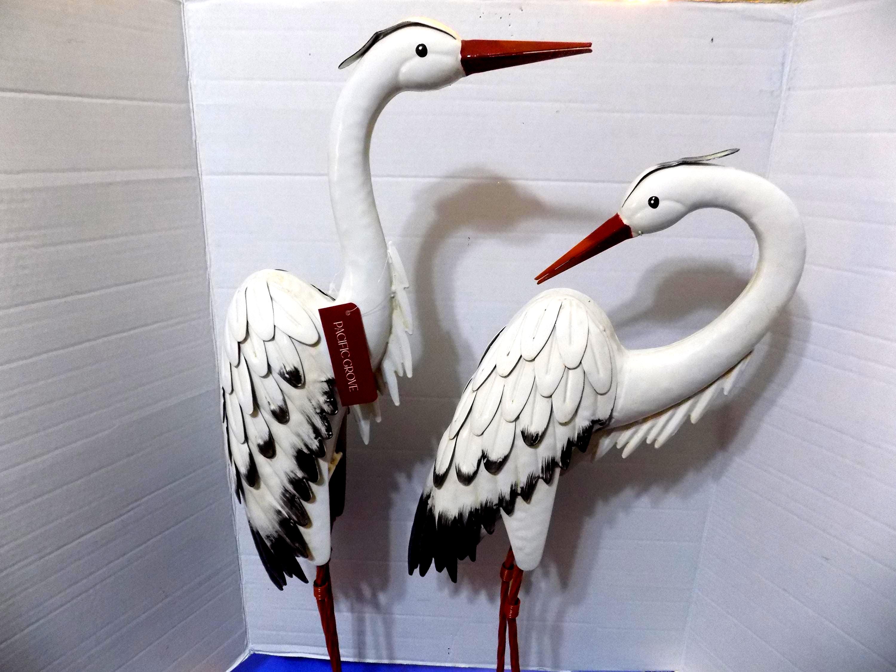 NEW Metal Cranes Birds Statue Sculpture Figurine Home Decor