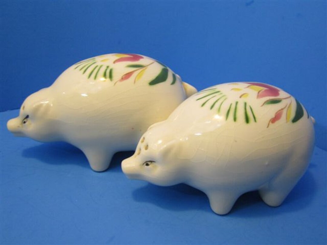 Vintage Ceramic Pigs Salt & Pepper Shakers Etsy
