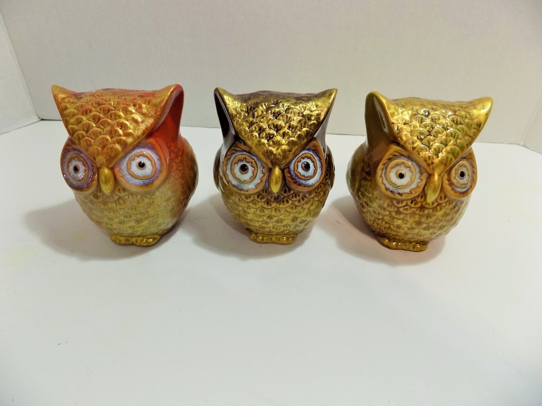 NEW Good Luck Owls Figurines Sculpture Etsy