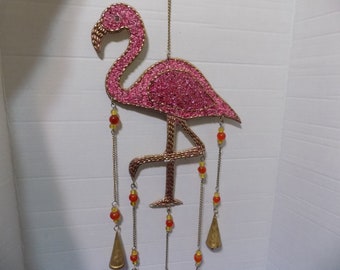 NEW Flamingo Wind Chime Florida Home Decor