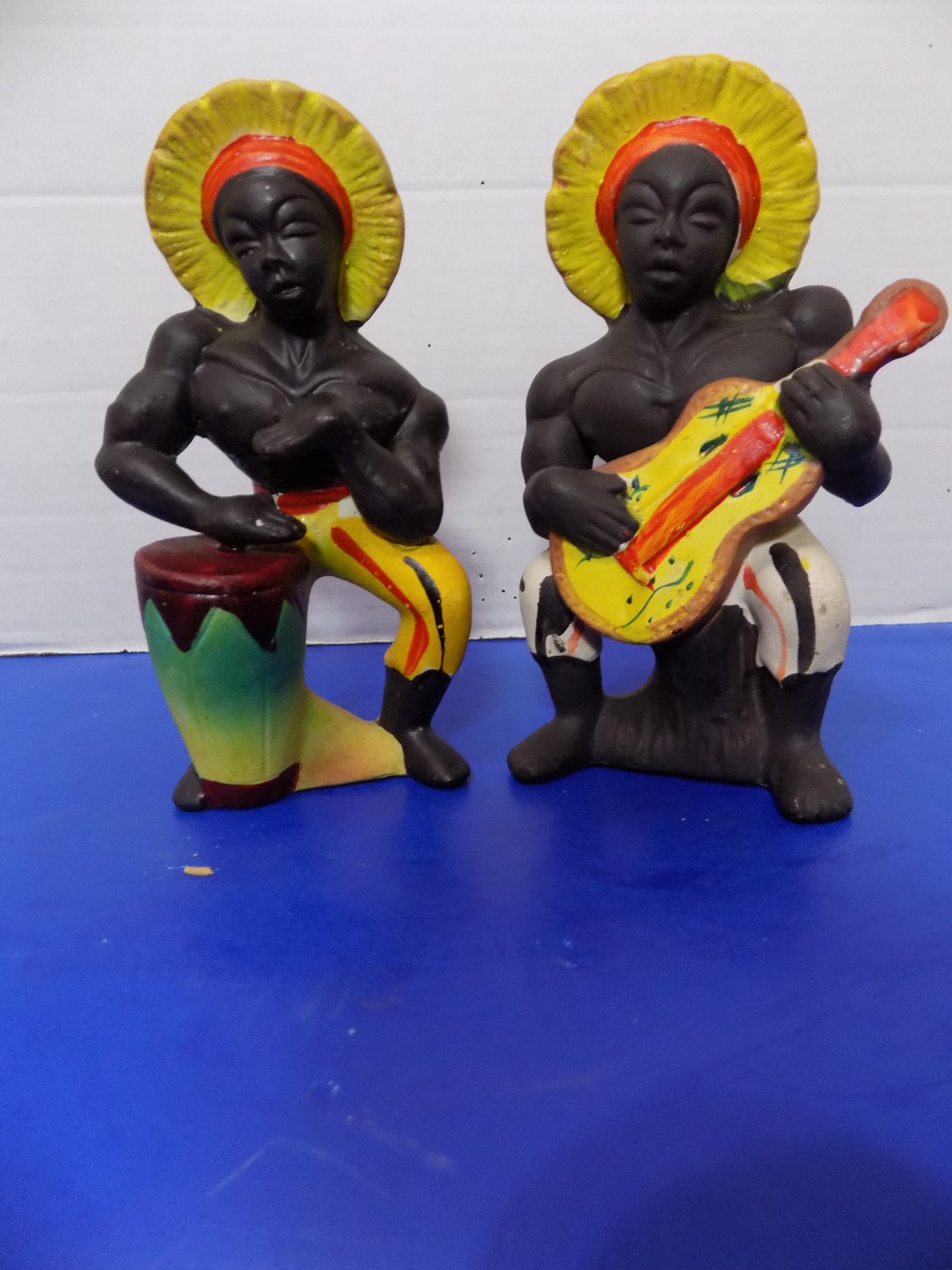 Vintage African Black Caribbean Island Calypso Musicians Salt & Pepper ...