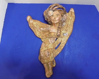 Original Angel Statue Wall Art Wall Signed By Artist Sculpture