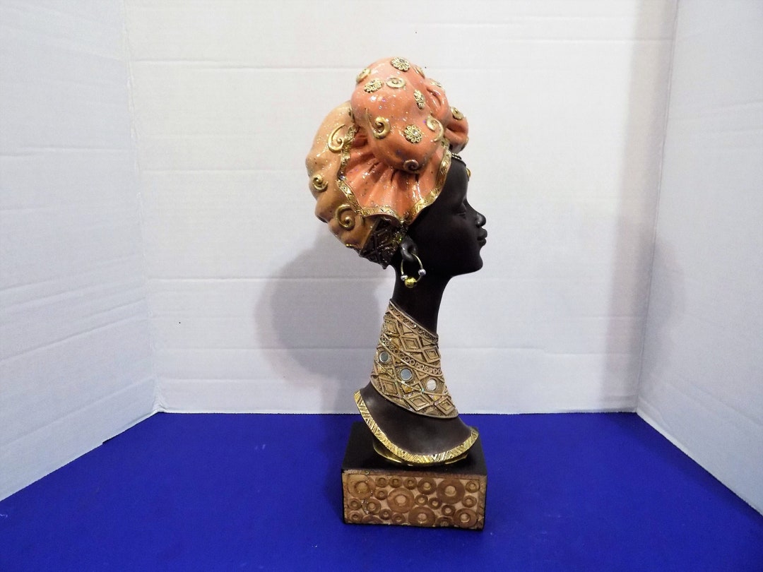NEW Black African Queen Statue Figurine Bust Etsy