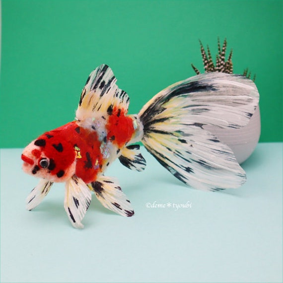 Syubunkin Wool Felt Goldfish Needle Felting Miniature Fish Art Etsy