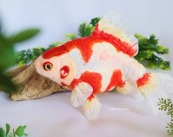 Needle felting goldfish"Heart Wakin”  spring  demetyoubi