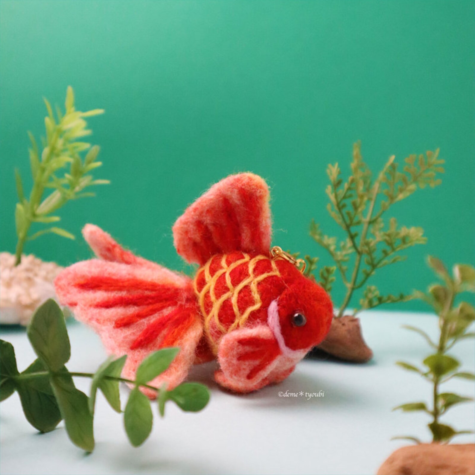 Red ryukin fish aquarium Wool Felt Goldfish Needle Felting Etsy