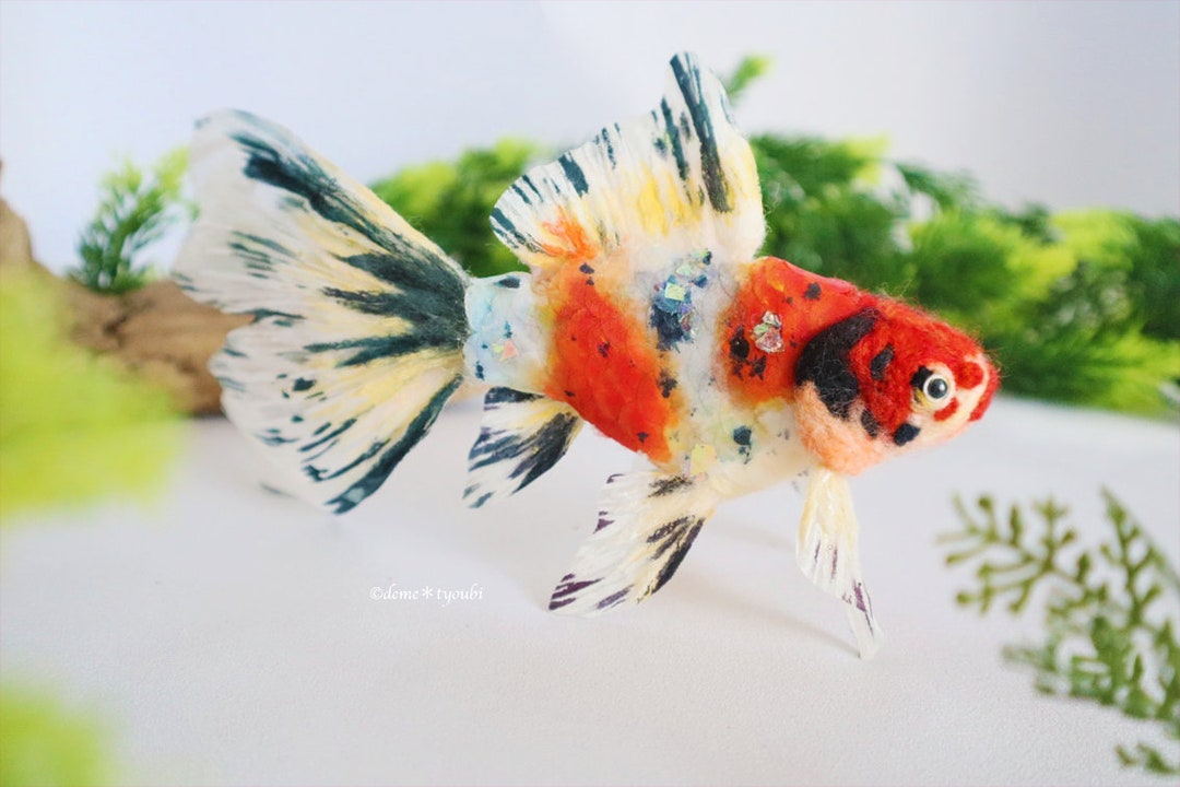 Syubunkin Wool Felt Goldfish Needle Felting Miniature Fish Art Aqarium