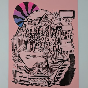 Hills pt.2 - Riso Print - Risograph Druck