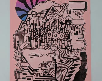 Hills pt.2 - Riso print - Risograph Print