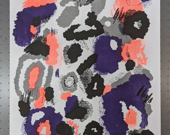 Abstract Riso Print: 4-Color Art Print by Ollio