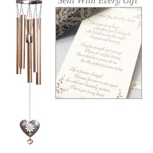 Cremation Sympathy Gift Wind Chime with Small Heart Urn for Ashes, Send to Funeral Memorial, Comfort for the Grieving for Loss of Loved One