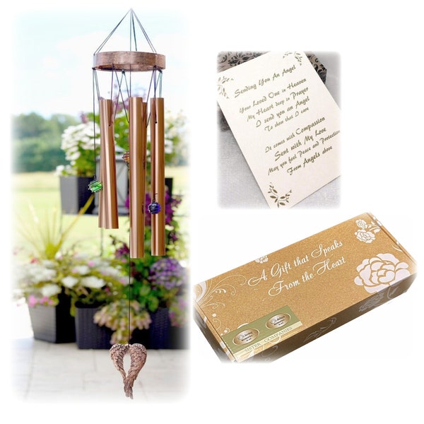 Memorial Wind Chime Sympathy Gift, Gifts for Loss of Loved One, In Loving Memory Windchimes, Bereavement, Remembrance Chime, Angel Wings