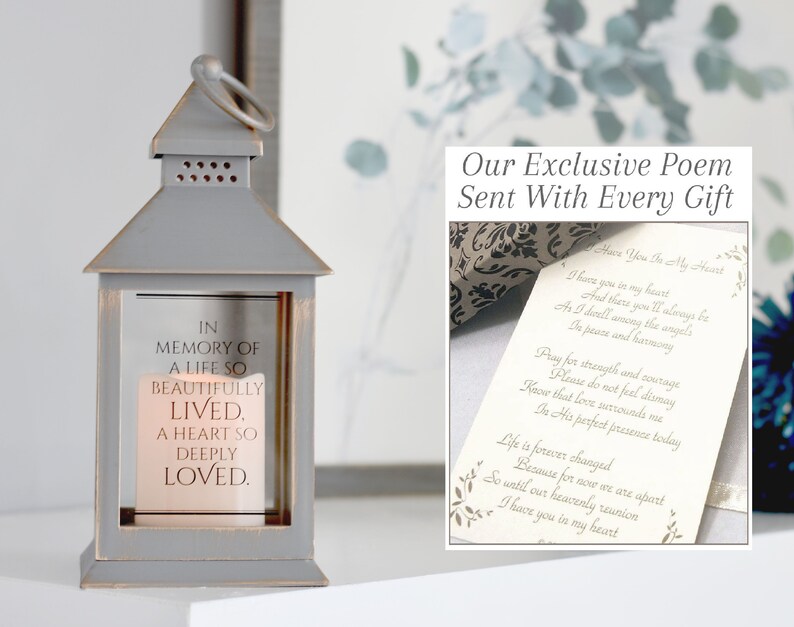 In Memory of a Life So Beautifully Lived Lantern Sympathy Gift Etsy