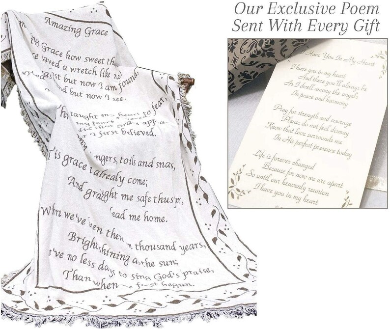 Amazing Grace Sympathy Blanket Tapestry Throw Memorial Gift Etsy