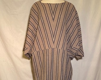 Issey Miyake Plantation Rare 1980s Collectable Taupe Oversize Dress Fits S/M/L
