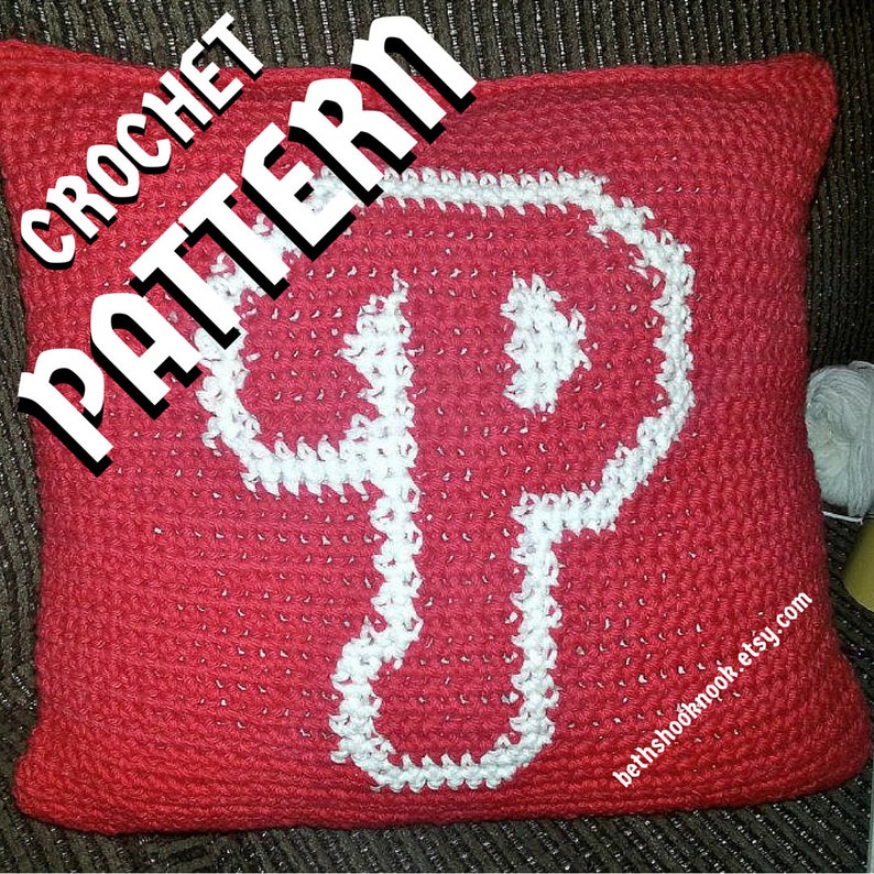 Crochet Pattern Phillies 'P' Logo Instant Download Etsy