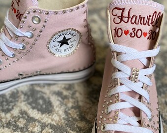 blush leather converse