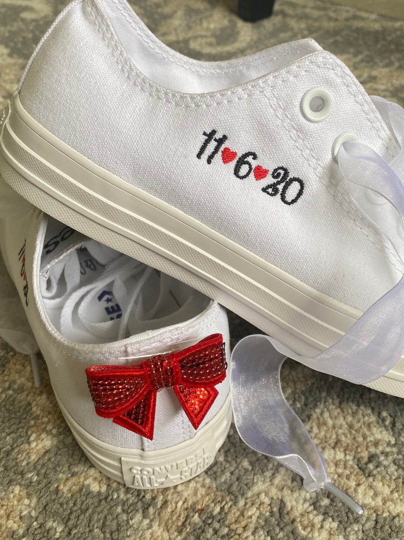 Ribbon Laces Sequin bows added to 