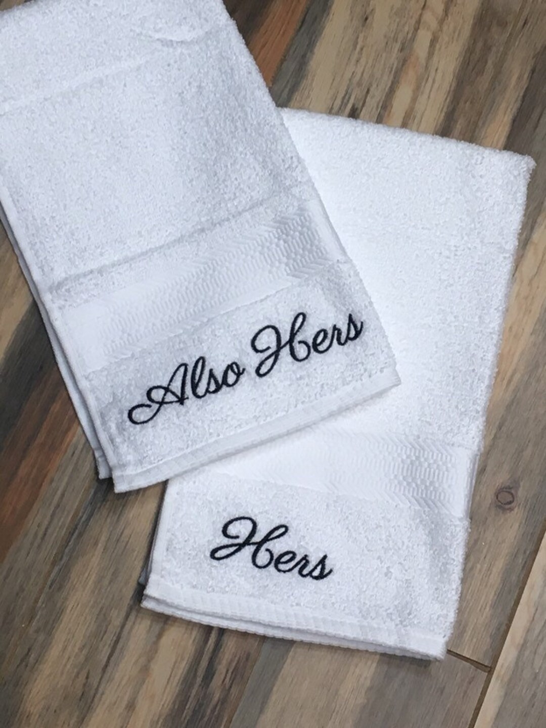 Custom Embroidered Towels Hers and Also Hers Housewarming - Etsy