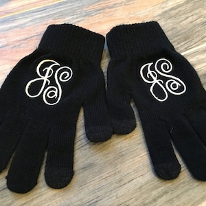 Embroidered/Monogrammed Winter Stretch Gloves, ladies gloves, woman&#39;s gloves, winter gloves
