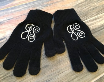 Embroidered/Monogrammed Winter Stretch Gloves, ladies gloves, woman's gloves, winter gloves