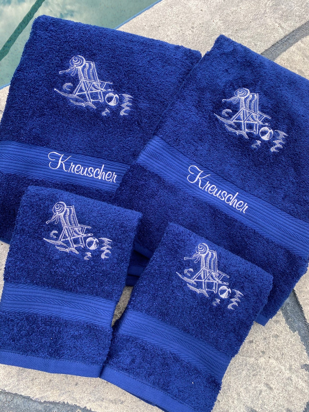 Decorative Towels Embroidered Bath Towels Personalized Beach Etsy