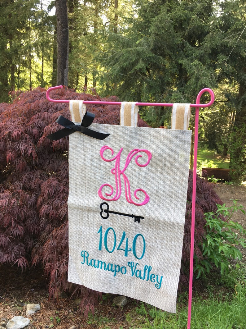 Garden Flag Address Flag Address Sign Garden Sign Etsy