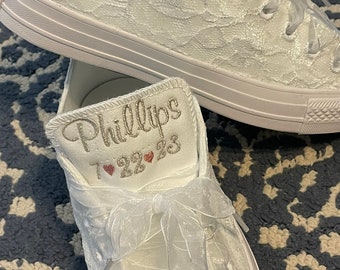 Lace 2024 covered converse