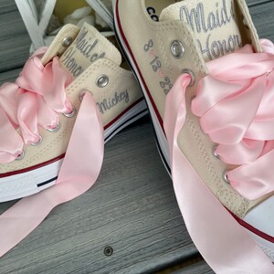 Maid of honor Shoes, Matron of Honor shoes, Wedding Embroidered Sneakers. Bridal party sneakers, Decorated Sneaker (Low Top)Converse