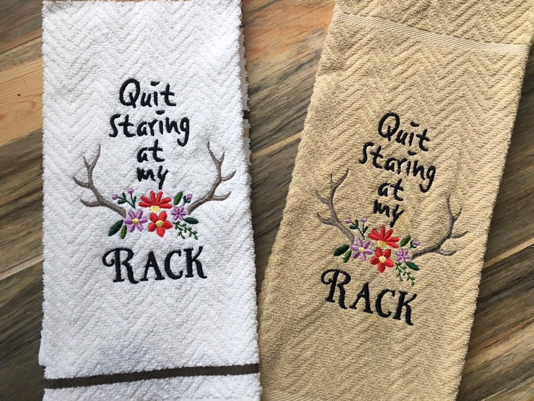 Embroidered Kitchen Towels, Beach House, Beach Decor, Housewarming Gift