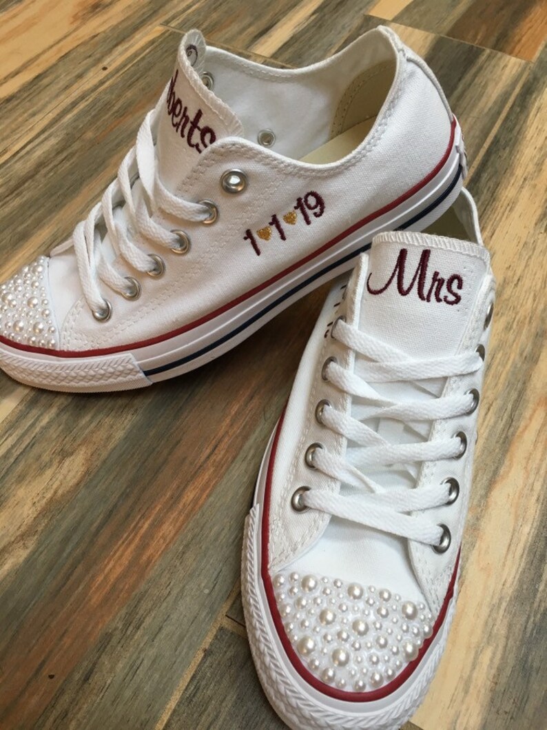 embroidered converse wedding