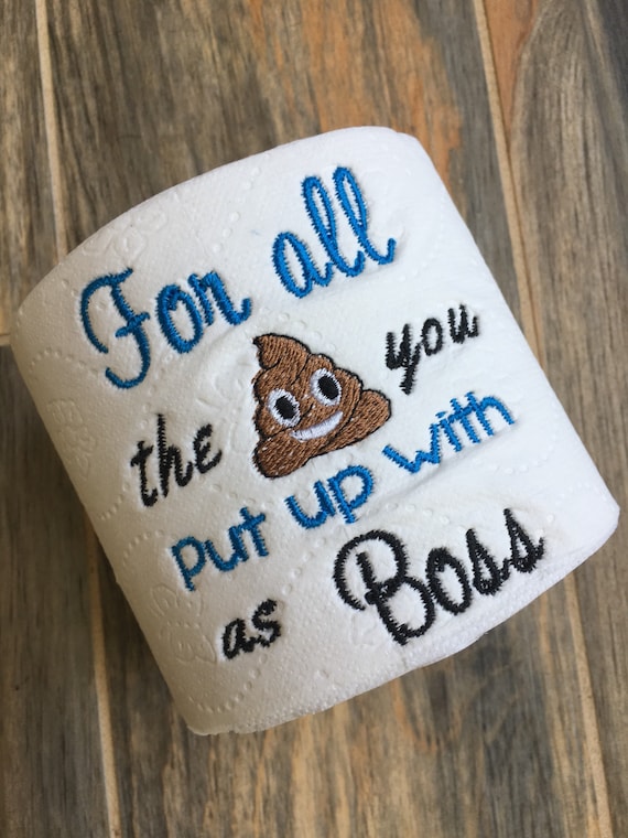 Boss gift Embroidered toilet paper gag gift party | Etsy