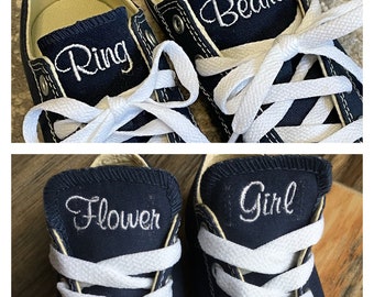Flower girl shoes, Ring Bearer shoes, Chucks sneakers, Custom Kid sneakersConverse