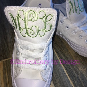 Monochrome Sneaker, All White Sneaker, Embroidered Wedding Shoe, Wedding sneaker, Bride shoe, All black sneaker, bride shoeConverse