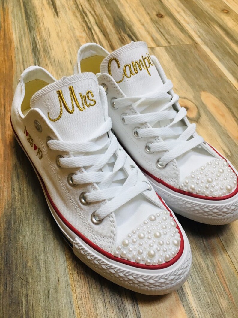 bride and groom custom converse shoes