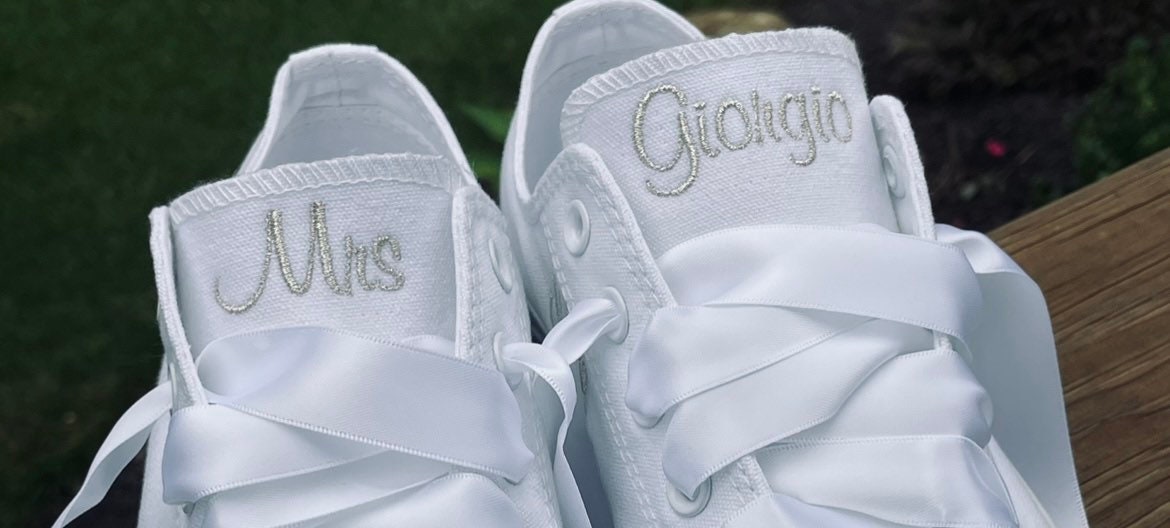 Pearl and Bling Bride Groom Shoes Wedding Embroidered - Etsy