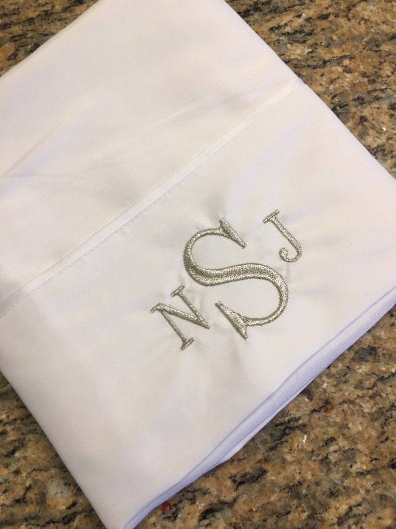 Embroidered Pillow Cases Monogram Pillowcase Pillowcase set Etsy