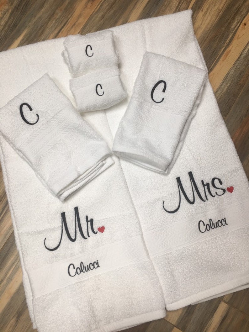 Embroidered Towels Monogrammed Towels Wedding Gift Towels - Etsy
