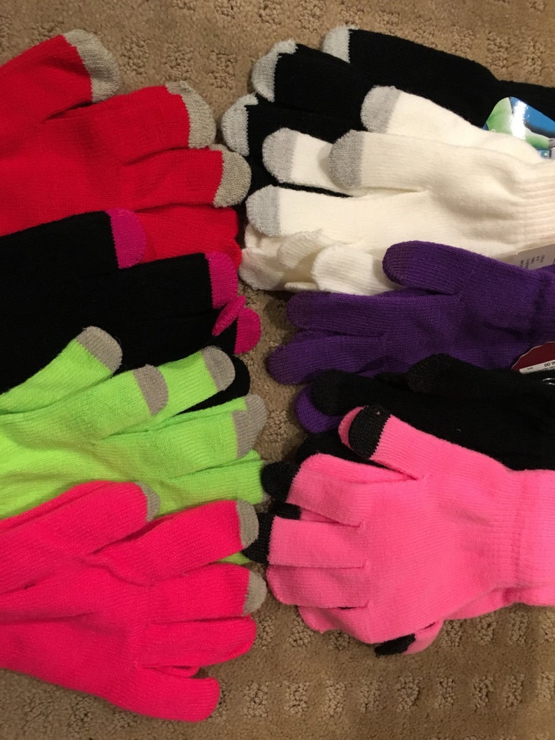 Embroidered Winter Texting Gloves With Monogram Tech Glove Etsy